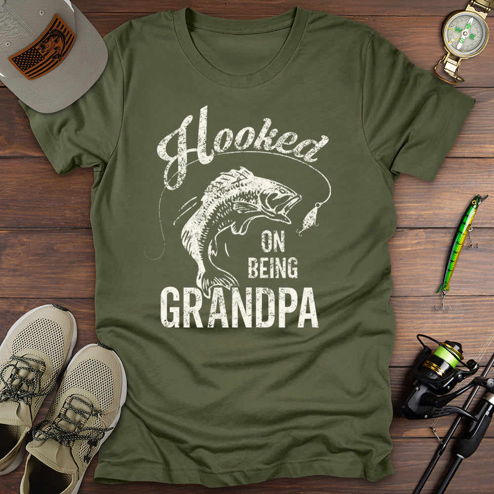 Hooked On Being Grandpa T-Shirt