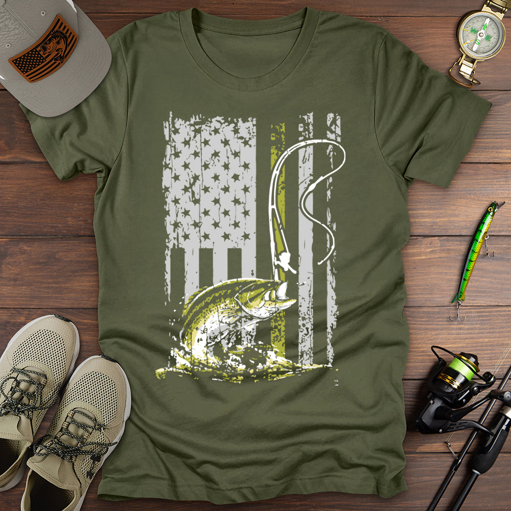 Usa Flag Fishing T-Shirt