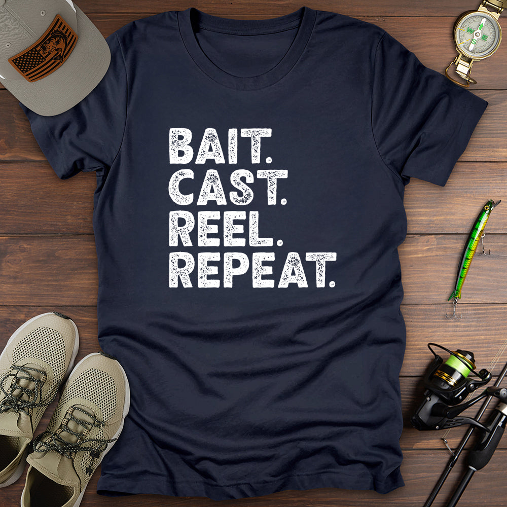 Bait Cast Reel Repeat T-Shirt