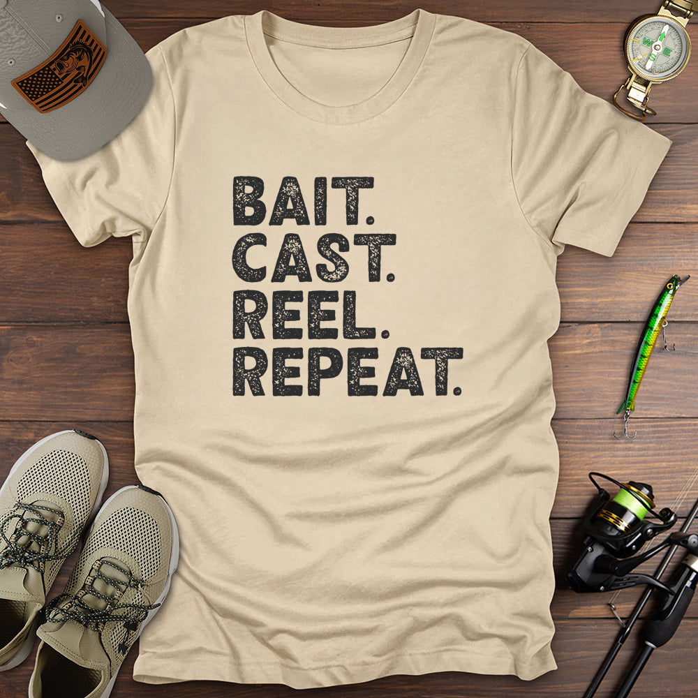 Bait Cast Reel Repeat T-Shirt