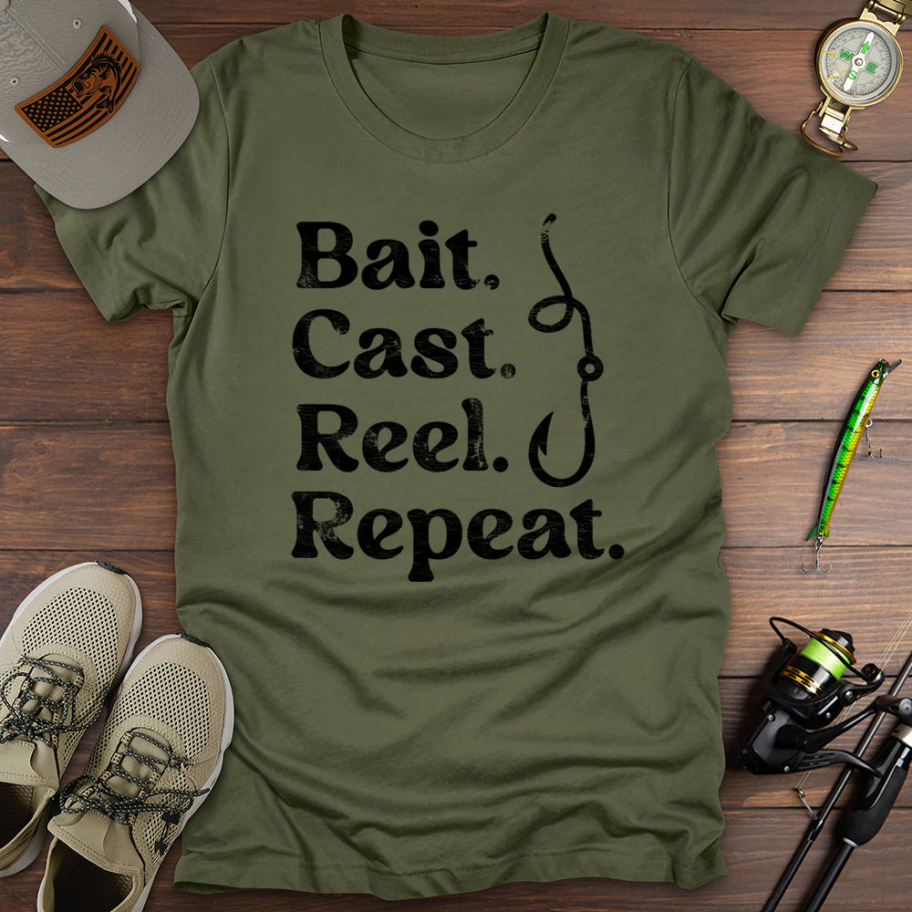 Bait Cast Reel Repeat T-Shirt
