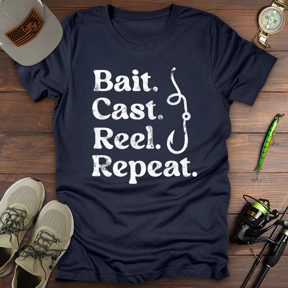 Bait Cast Reel Repeat T-Shirt