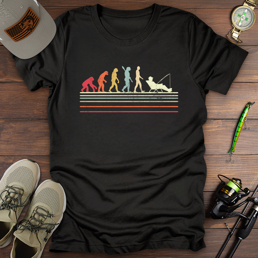 Evolution of Man Fishing T-Shirt