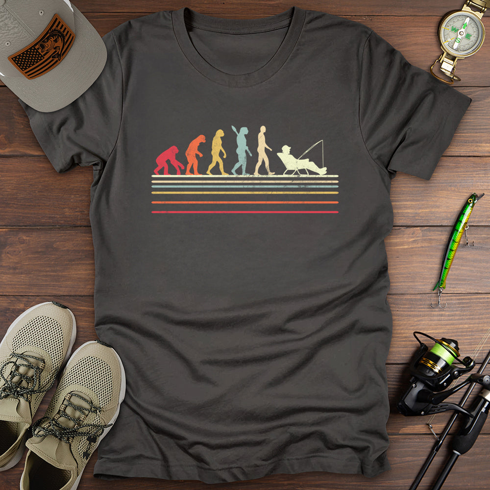 Evolution of Man Fishing T-Shirt
