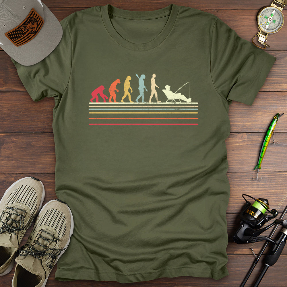 Evolution of Man Fishing T-Shirt