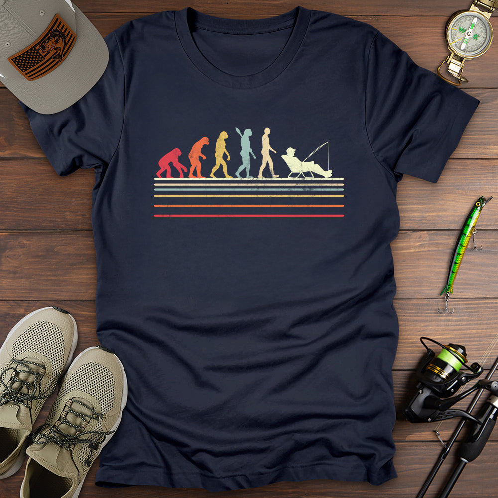 Evolution of Man Fishing T-Shirt