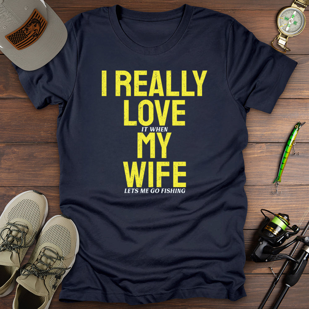 Really Love My Wife Fishing T-Shirt