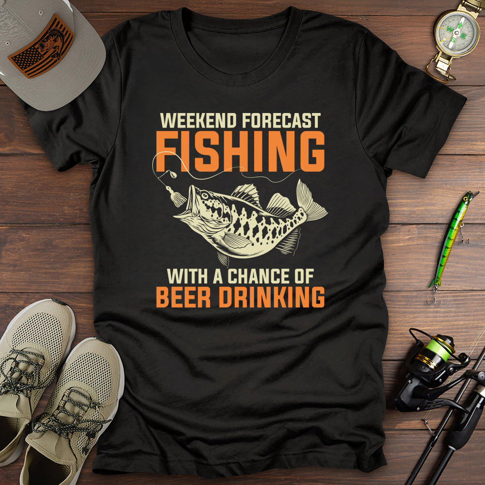 Weekend Forecast Beer Fishing T-Shirt