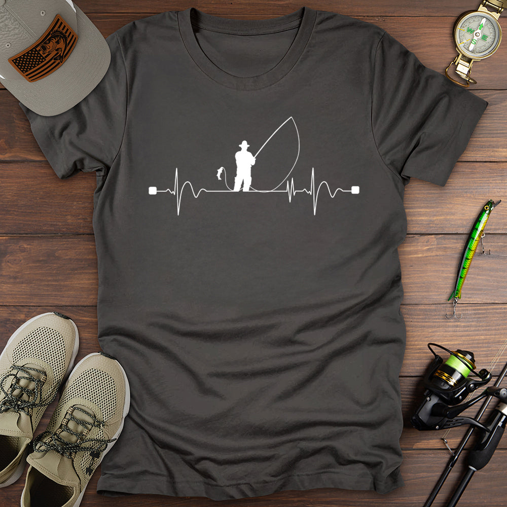 Heartbeat Man Fishing T-Shirt