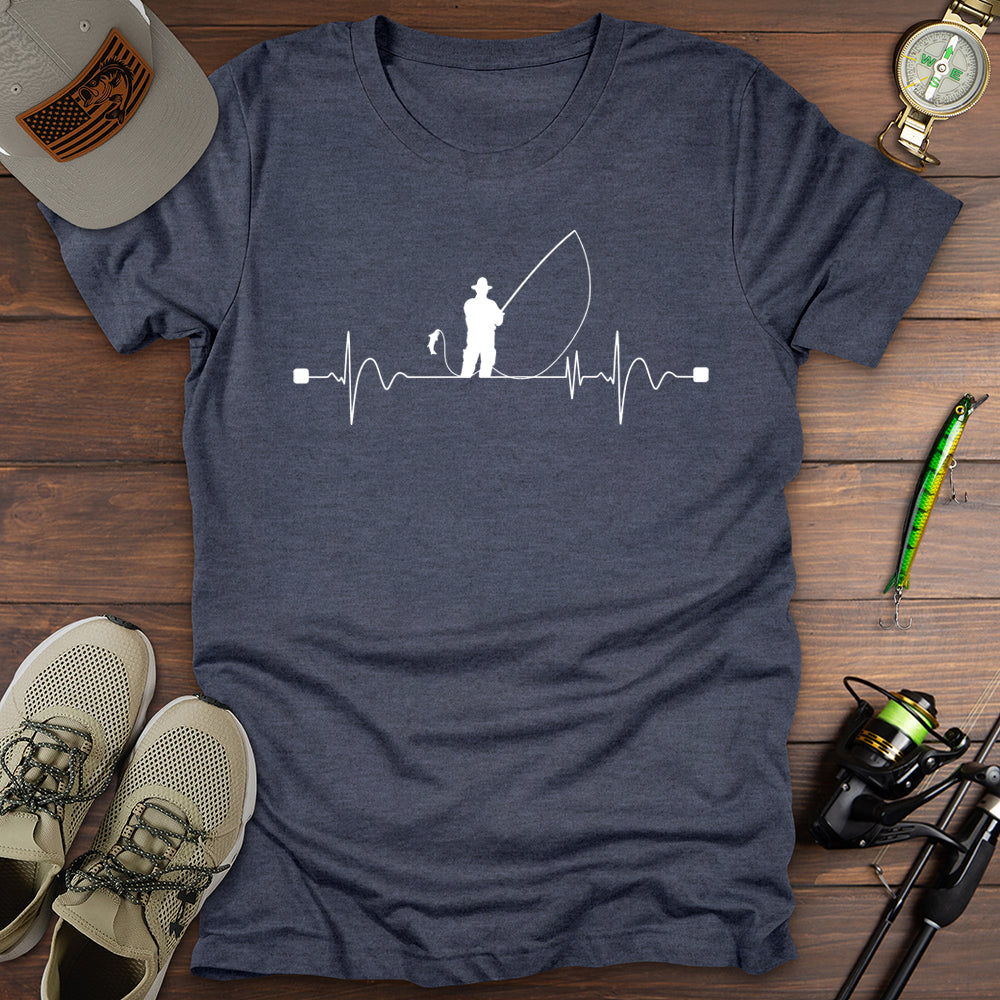 Heartbeat Man Fishing T-Shirt