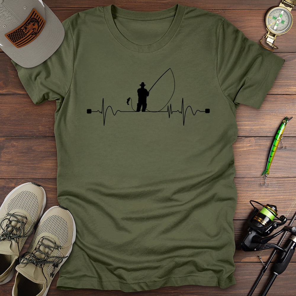 Heartbeat Man Fishing T-Shirt