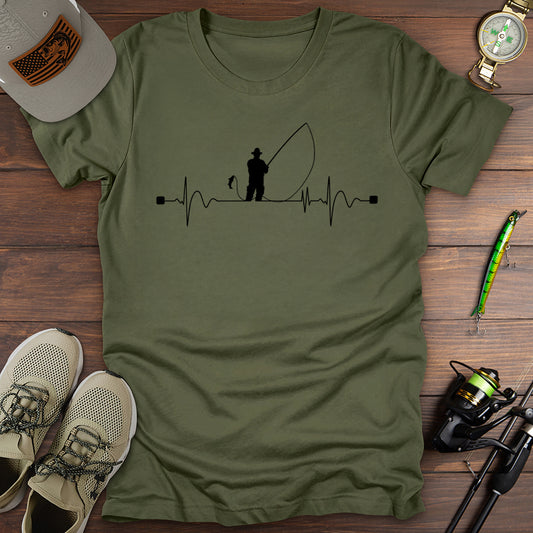 Heartbeat Man Fishing T-Shirt