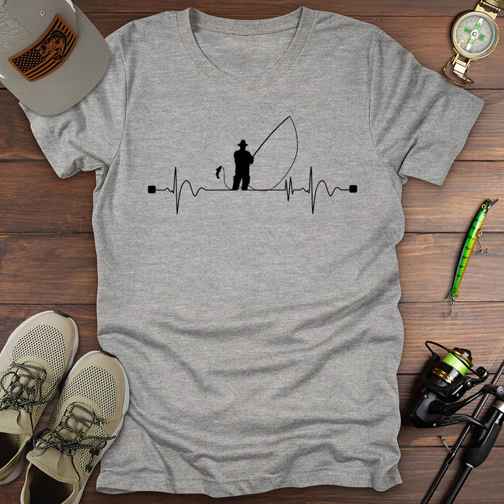 Heartbeat Man Fishing T-Shirt