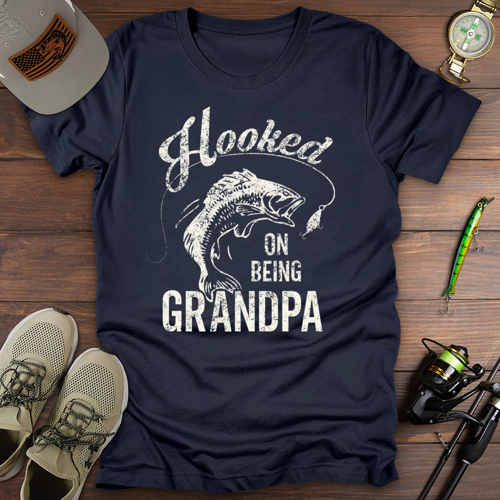 Hooked On Being Grandpa T-Shirt