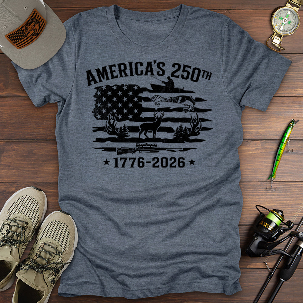 America 250 Fishing Hunting T-Shirt