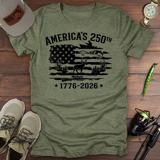America 250 Fishing Hunting T-Shirt