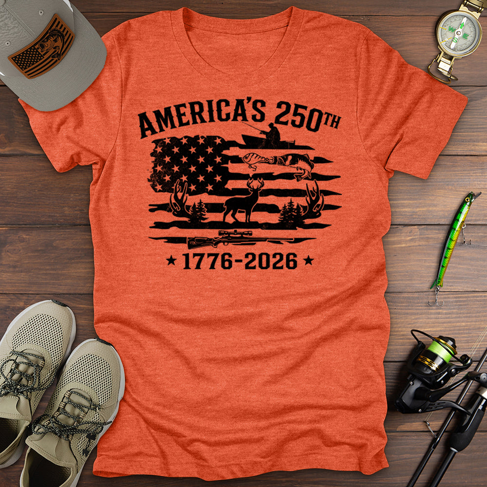 America 250 Fishing Hunting T-Shirt