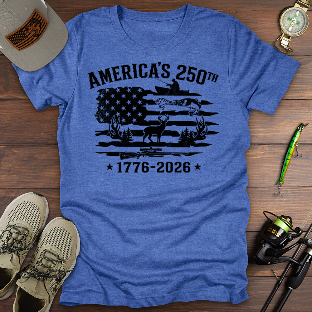 America 250 Fishing Hunting T-Shirt