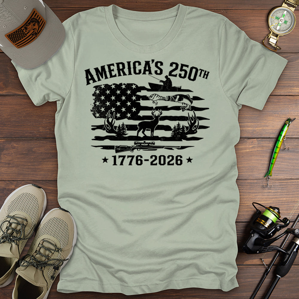 America 250 Fishing Hunting T-Shirt