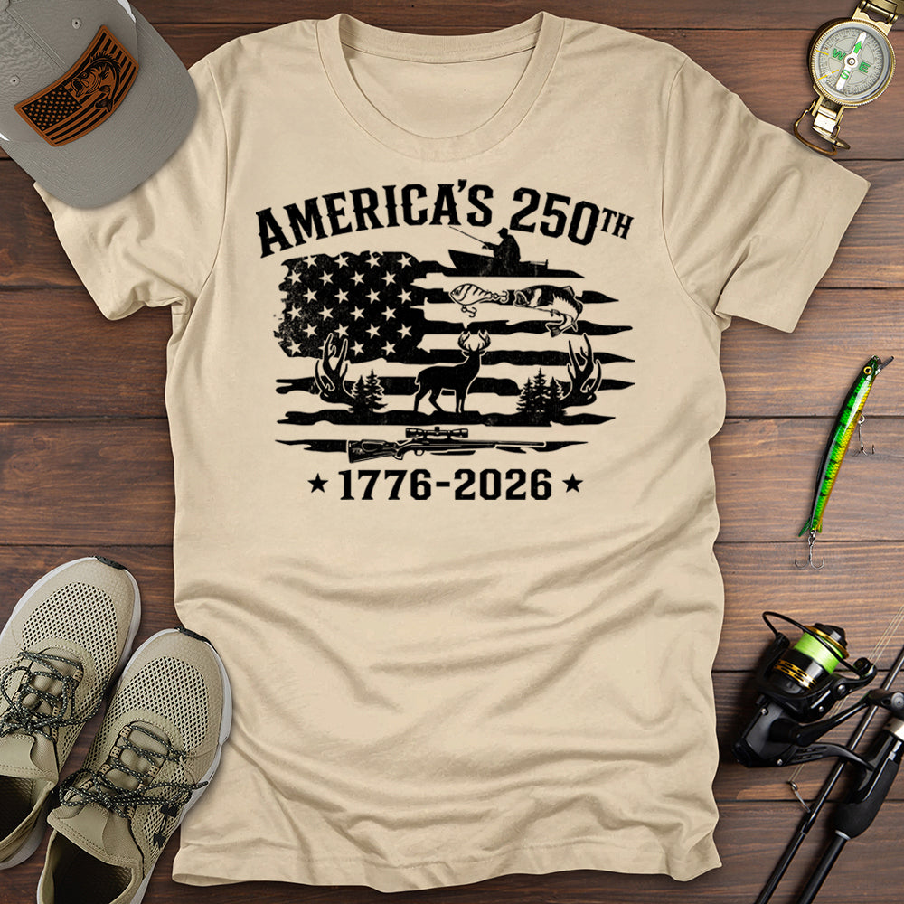 America 250 Fishing Hunting T-Shirt