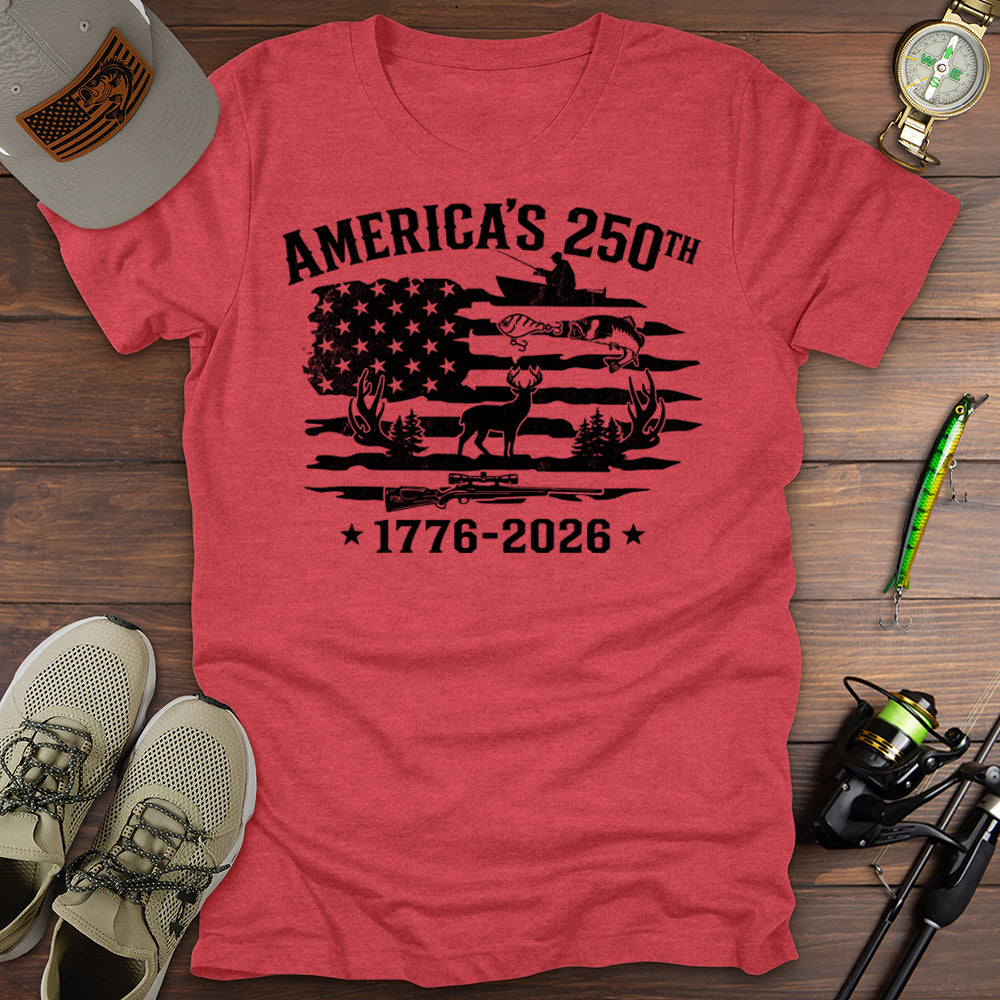 America 250 Fishing Hunting T-Shirt