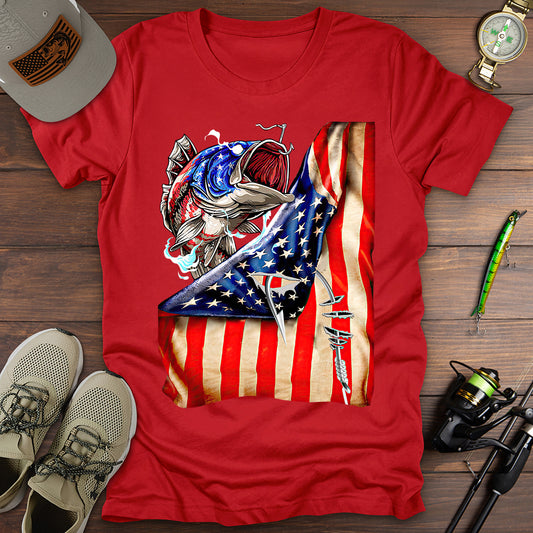 Fishing American Flag T-Shirt