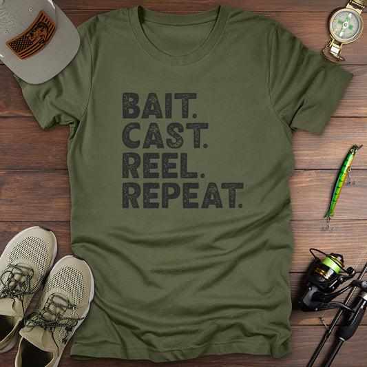 Bait Cast Reel Repeat T-Shirt
