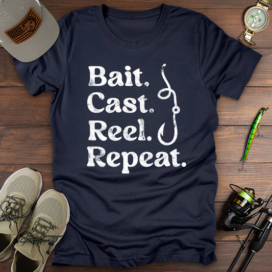 Bait Cast Reel Repeat T-Shirt