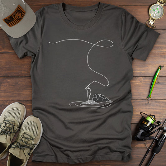 Fly Line Flow Fishing T-Shirt