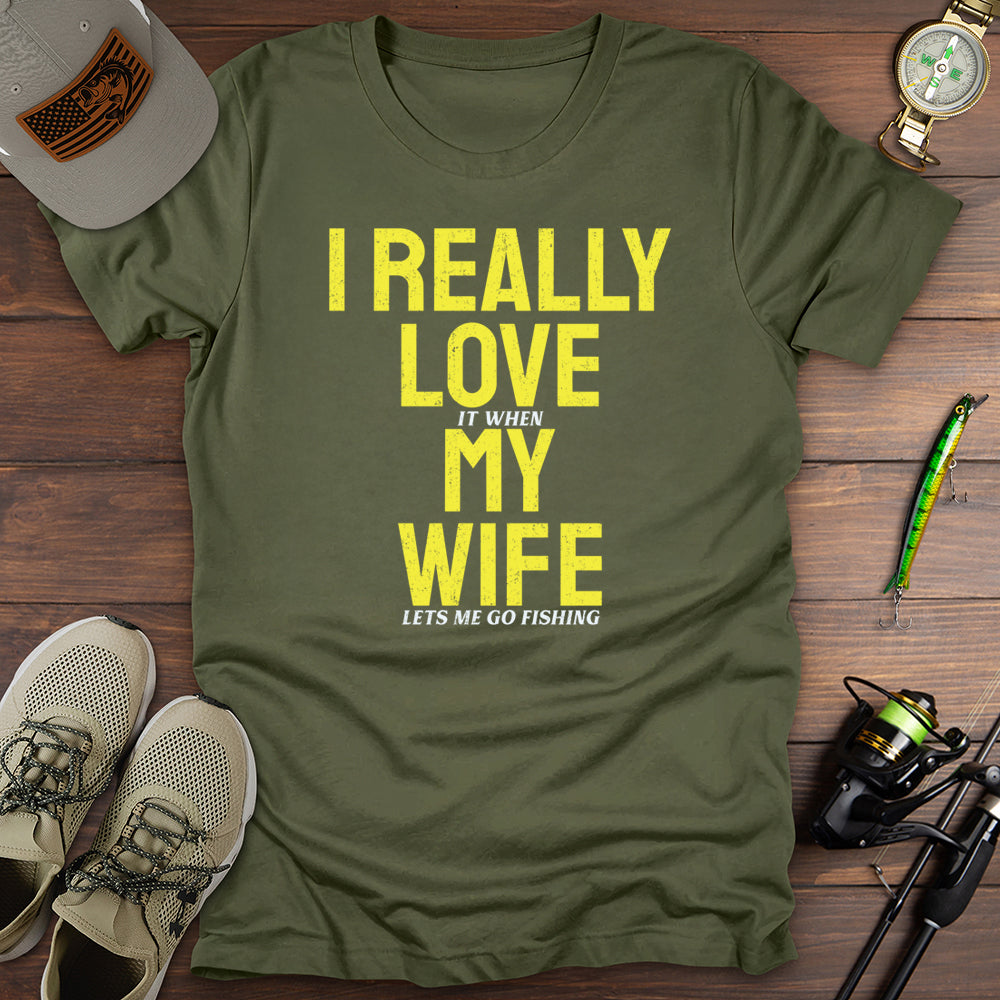 Really Love My Wife Fishing T-Shirt